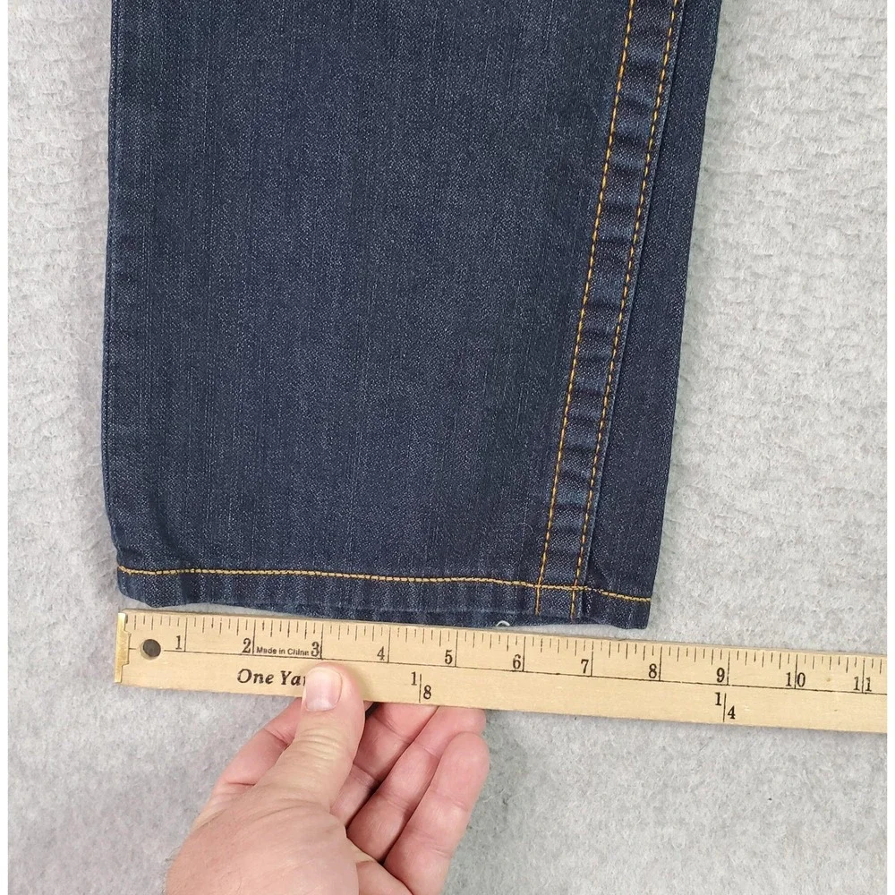 True Religion Jeans Mens 31X29 Blue Section Straight Flap Pocket Contrast Stitch
